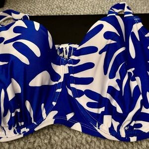 🏷️CLEARANCE🏷️ Kona Sol Blue and White Swim Top SZ 18 - NWT
